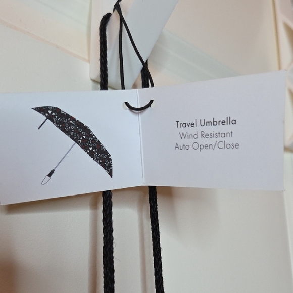 Heart Patterned Black Umbrella - Picture 3 of 9